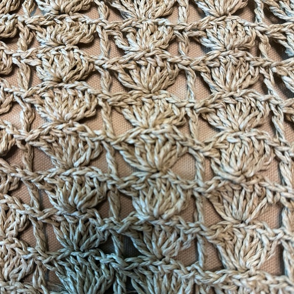 Capelli of New York Tan Crochet Shoulder Bag - Picture 2 of 4